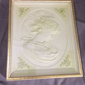Vintage 50s/60s Turner Mfg East Wind Molded Plastic Relief Wall Plaque Framed